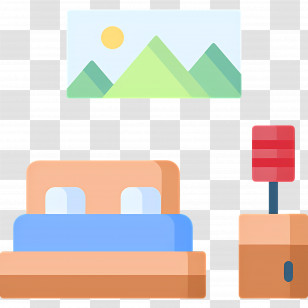 Sleeping Room - Cozy Bedroom With Lamp Transparent PNG