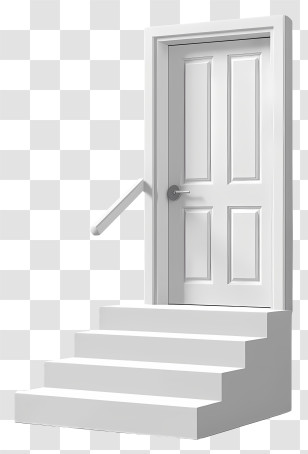Door - White Door With Steps Transparent PNG