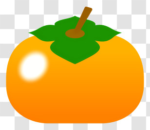 Food - Bright Orange Fruit With Green Leaves Transparent PNG