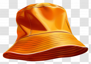 Bucket Hat - Bright Orange Bucket Hat Transparent PNG