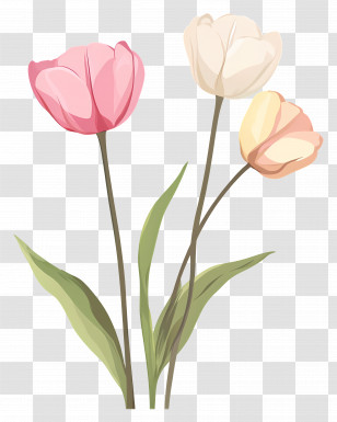 Tulip Flowers - Colorful Flowers In Bloom Transparent PNG