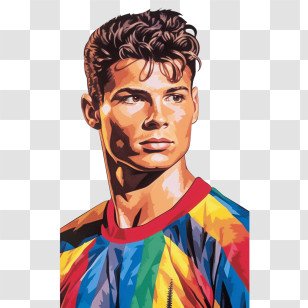 Cristiano Ronaldo - Colorful Illustrated Male Portrait Transparent PNG
