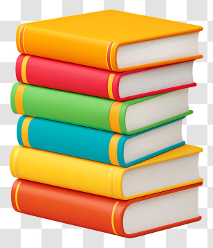 Stack Of Textbooks - Colorful Stack Of Books Transparent PNG