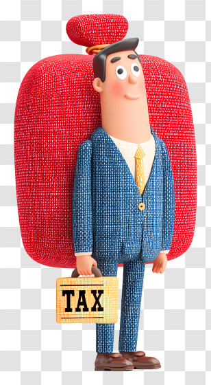 Businessman With Tax Burden - Businessman With Tax Briefcase Transparent PNG