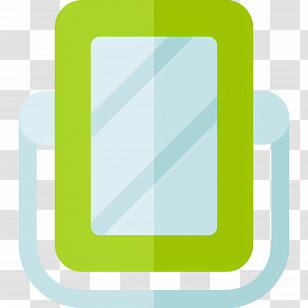 Beauty Mirror - Green Framed Mirror Transparent PNG