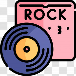 Rock Music - Retro Vinyl Record And Album Cover Transparent PNG