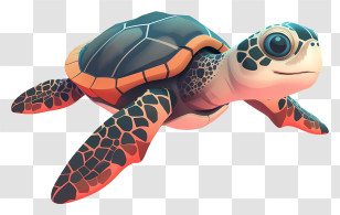 Sea Turtle - Cute Sea Turtle In Ocean Transparent PNG