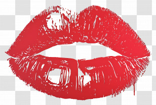 Kiss Mark - Bold Red Lipstick Print Transparent PNG