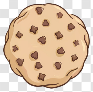 Chocolate Chip Cookie - Illustration Of A Chocolate Chip Cookie Transparent PNG