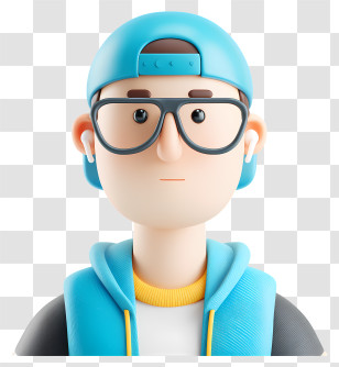 3d Male Avatar - 3D Character With Glasses Transparent PNG