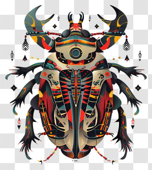Tibetan Beetle - Intricate Decorative Beetle Transparent PNG