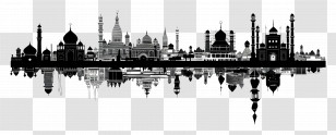 Assam City Skyline - Black And White Cityscape Silhouette Transparent PNG