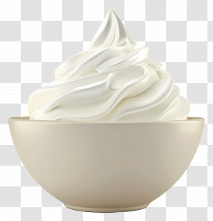 Sour Cream - Fluffy Whipped Cream In A Bowl Transparent PNG