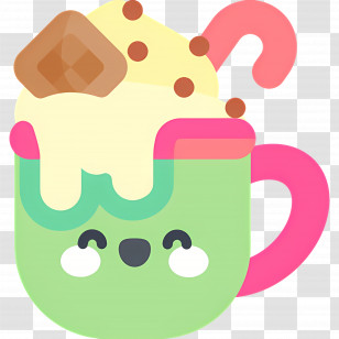 Christmas Hot Chocolate - Cute Mug Of Hot Chocolate In Cartoon Style Transparent PNG