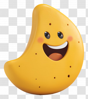 Cartoon Potato Chip - Smiling Moon Cartoon Transparent PNG
