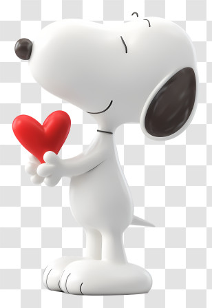 Cartoon Snoopy - Cartoon Dog Holding A Heart Transparent PNG