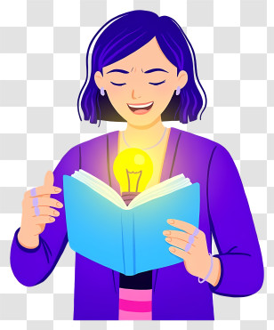 Inspiration And New Ideas - Woman Discovering Idea From Book Transparent PNG