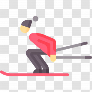 Skier - Person Skiing Downhill Transparent PNG