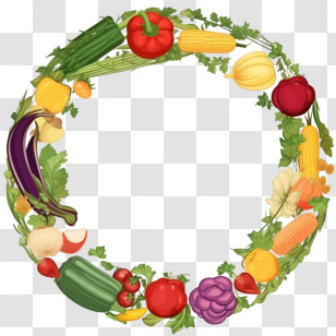 World Food Day - Vegetable Wreath For Harvest Season Transparent PNG