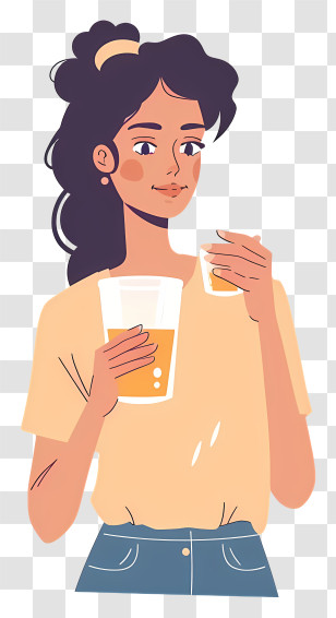 Woman Drinking Water - Woman Drinking Beverage Transparent PNG