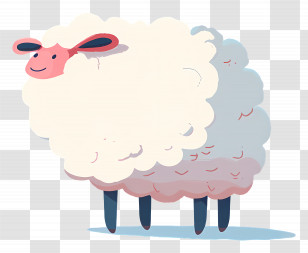 Sheep - Cute Fluffy Cartoon Sheep Transparent PNG