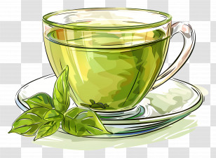 Green Tea - Glass Of Green Tea Illustration Transparent PNG