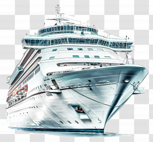 Luxury Cruise Ship - Luxury Cruise Ship On The Ocean Transparent PNG