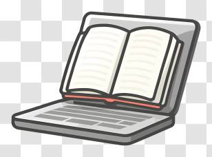 Computer Logo - Open Book On Laptop Cartoon Illustration Transparent PNG