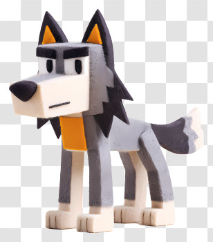 Minecraft Wolf - Cartoon Wolf Illustration Transparent PNG