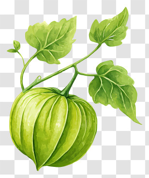 Tomatillo - Green Fruit With Leaves Transparent PNG