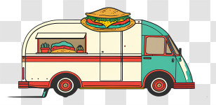 Taco Truck - Colorful Burger Food Truck Illustration Transparent PNG
