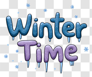Winter Time Word - Winter Time Lettering Transparent PNG