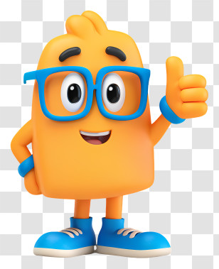 Mascot Thumbs Up - Cartoon Character With Glasses Transparent PNG