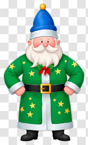 Christmas Santa Claus - Santa Claus In Green Outfit Transparent PNG