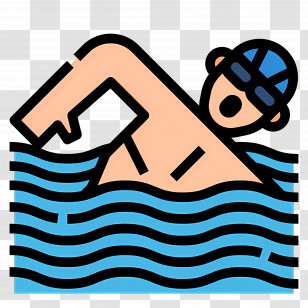 Swimming Pool - Swimming Athlete Cartoon Icon Transparent PNG