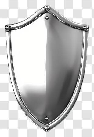 Silver Shield - Metallic Silver Shield For Protection Transparent PNG