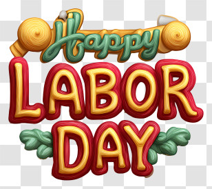 Happy Labor Day Text - Happy Labor Day Text Design Transparent PNG