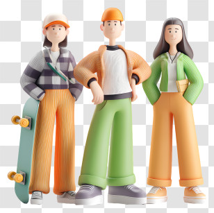 Young People - Group Of Cartoon People Transparent PNG
