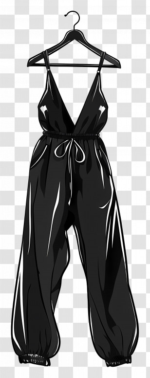 Black Jumpsuit - Black Jumpsuit On Hanger Illustration Transparent PNG