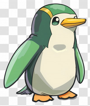 Green Cartoon Penguin - Green Cartoon Penguin Illustration Transparent PNG