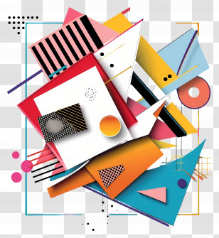 Creative Text Box - Colorful Abstract Geometric Art Transparent PNG