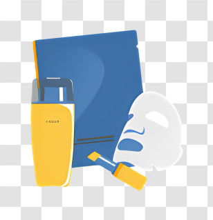 Icon - Skincare Products With Face Mask Illustration Transparent PNG