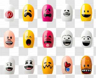 Nail Polish - Colorful Emoji Nail Art Transparent PNG
