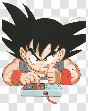 Goku - Cartoon Gamer With Controller Transparent PNG