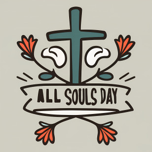 All Souls Day - All Souls Day Cross And Flowers Transparent PNG