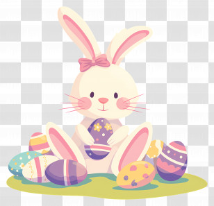 Easter Bunny - Easter Bunny With Eggs Transparent PNG