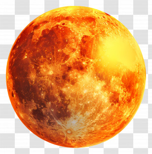 June Solstice - Orange Glowing Planet Illustration Transparent PNG