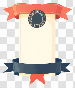 Certificate Ribbon - Blank Certificate With Ribbons Design Transparent PNG