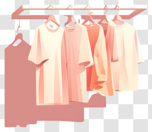 Shirts Hanging On Rack - Pastel Clothes Hanging On Rack Transparent PNG
