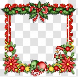 Christmas Decoration - Picture Frame - Holly Holiday Ornament Transparent PNG